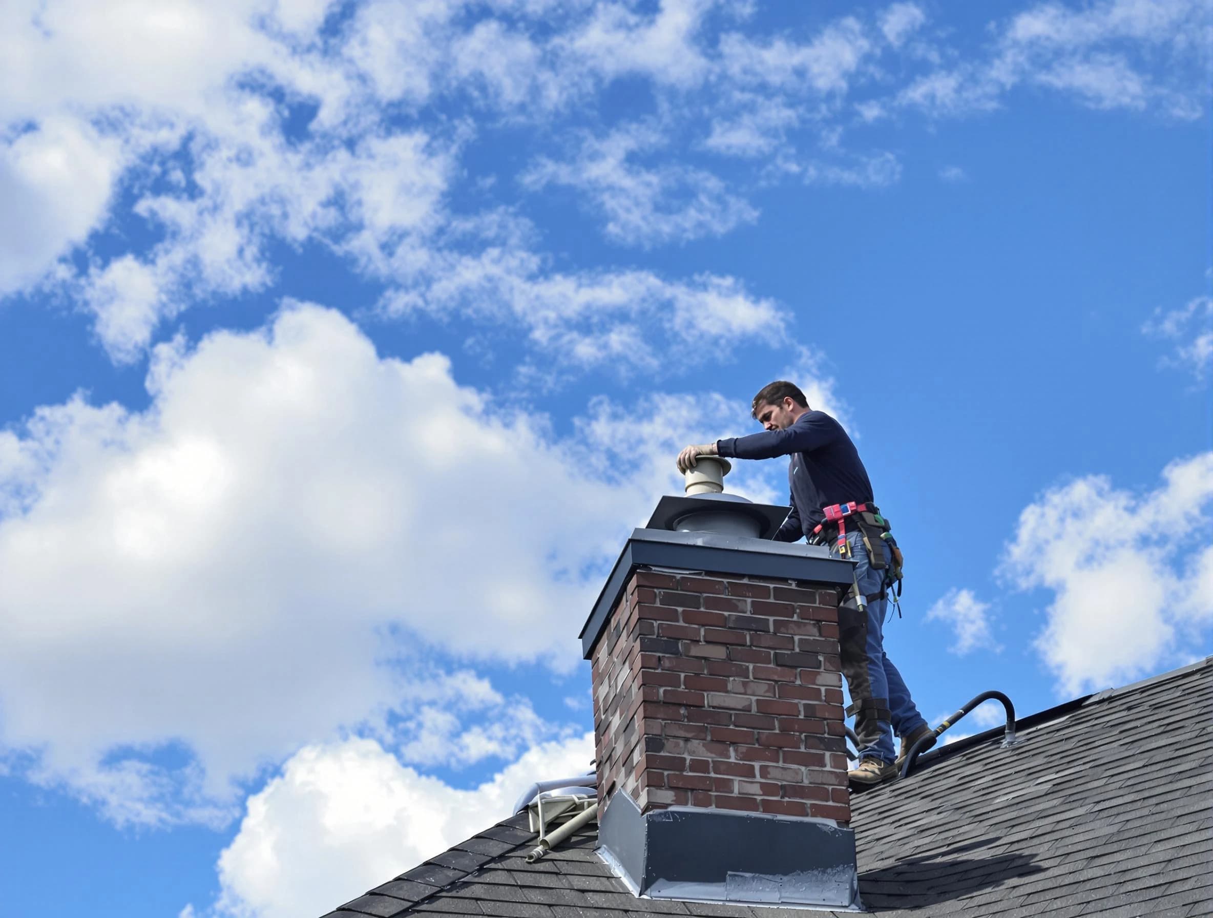 Rockwood Chimney Sweep installing a sturdy chimney cap in Rockwood, VA
