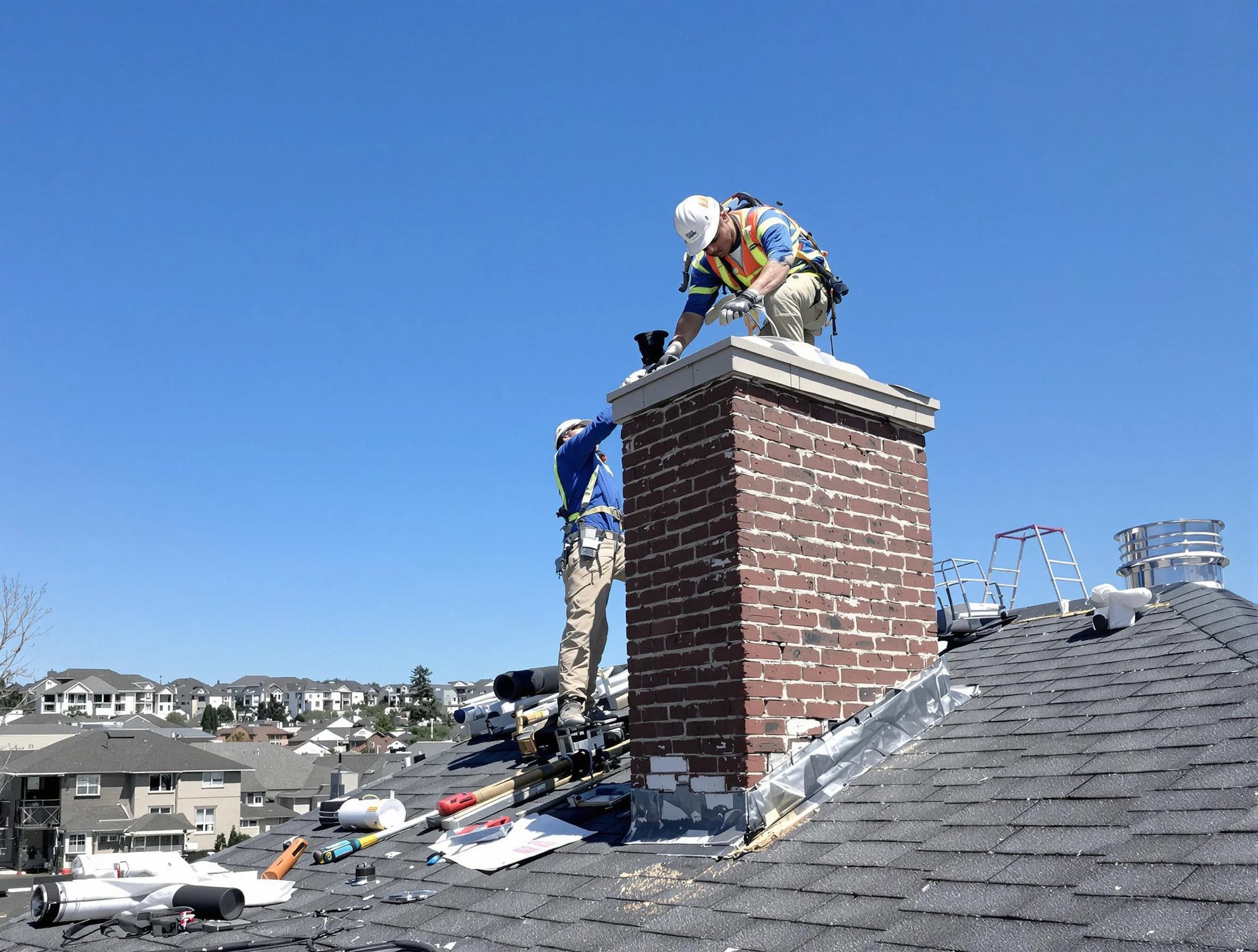 Rockwood Chimney Sweep repairing a chimney crown in Rockwood, VA