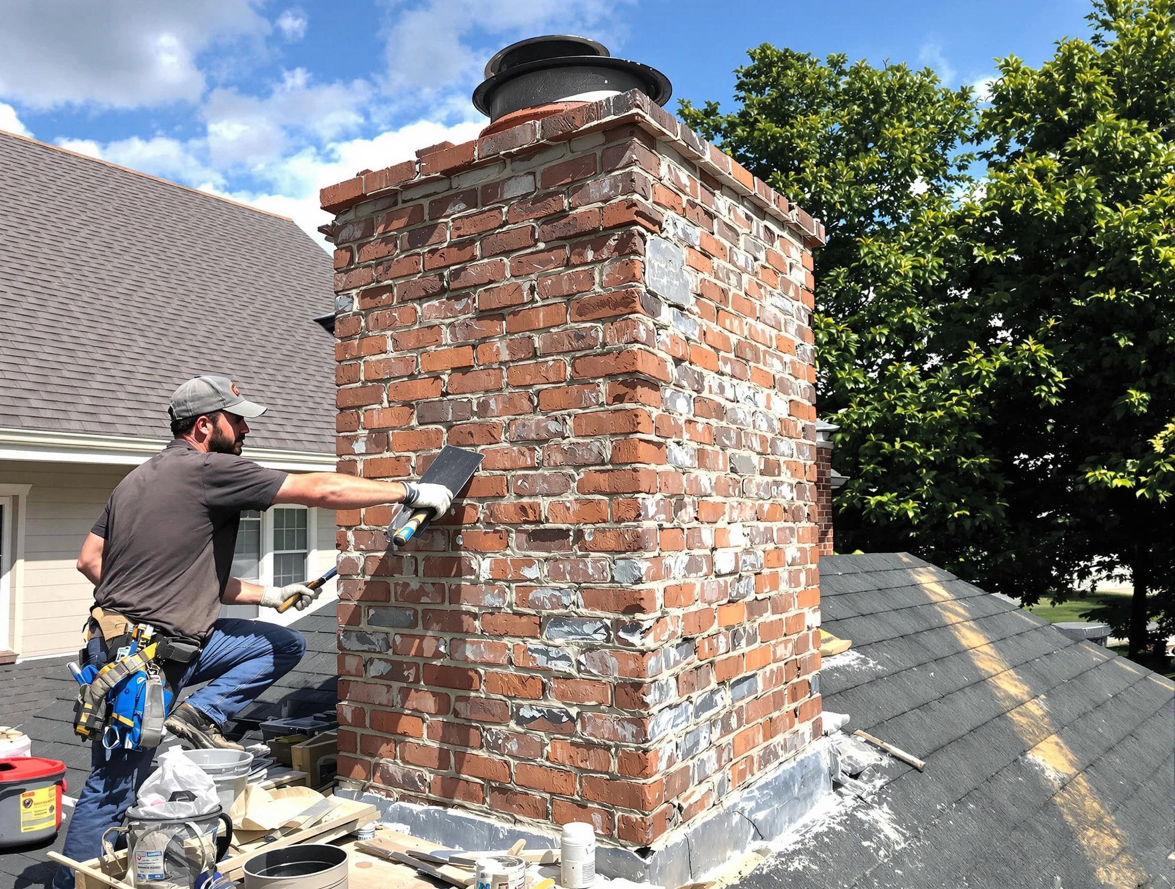 Completed chimney rebuild by Rockwood Chimney Sweep in Rockwood, VA