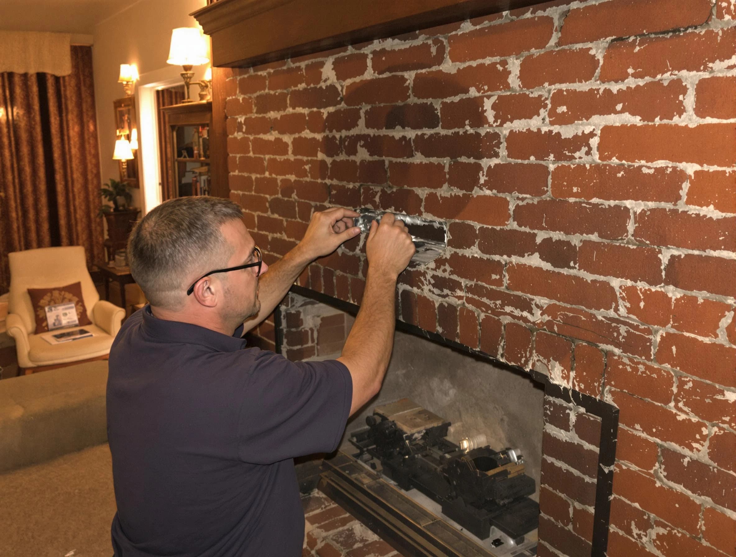 Rockwood Chimney Sweep expert fixing a fireplace in Rockwood, VA