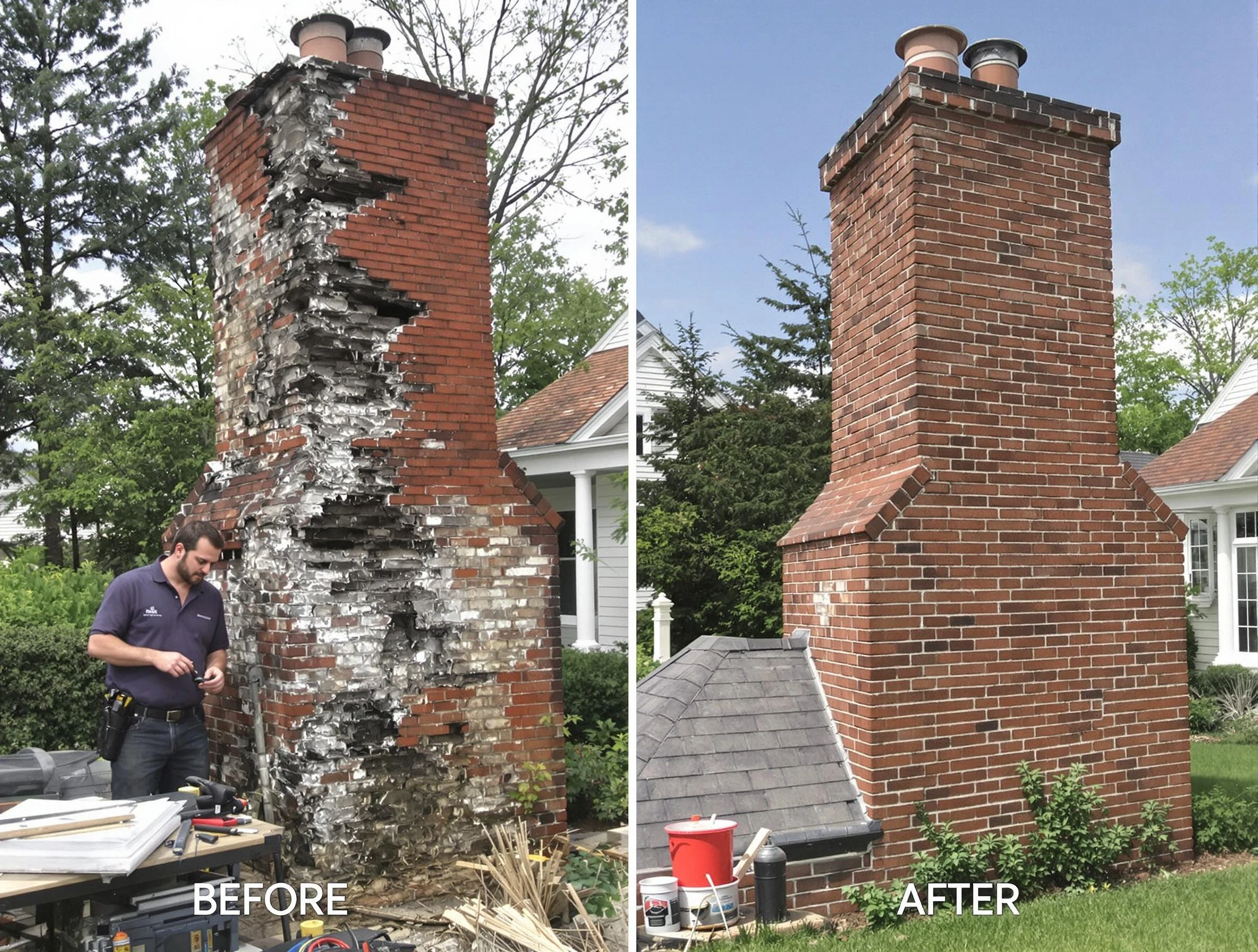 Rockwood Chimney Sweep performing a full chimney restoration in Rockwood, VA