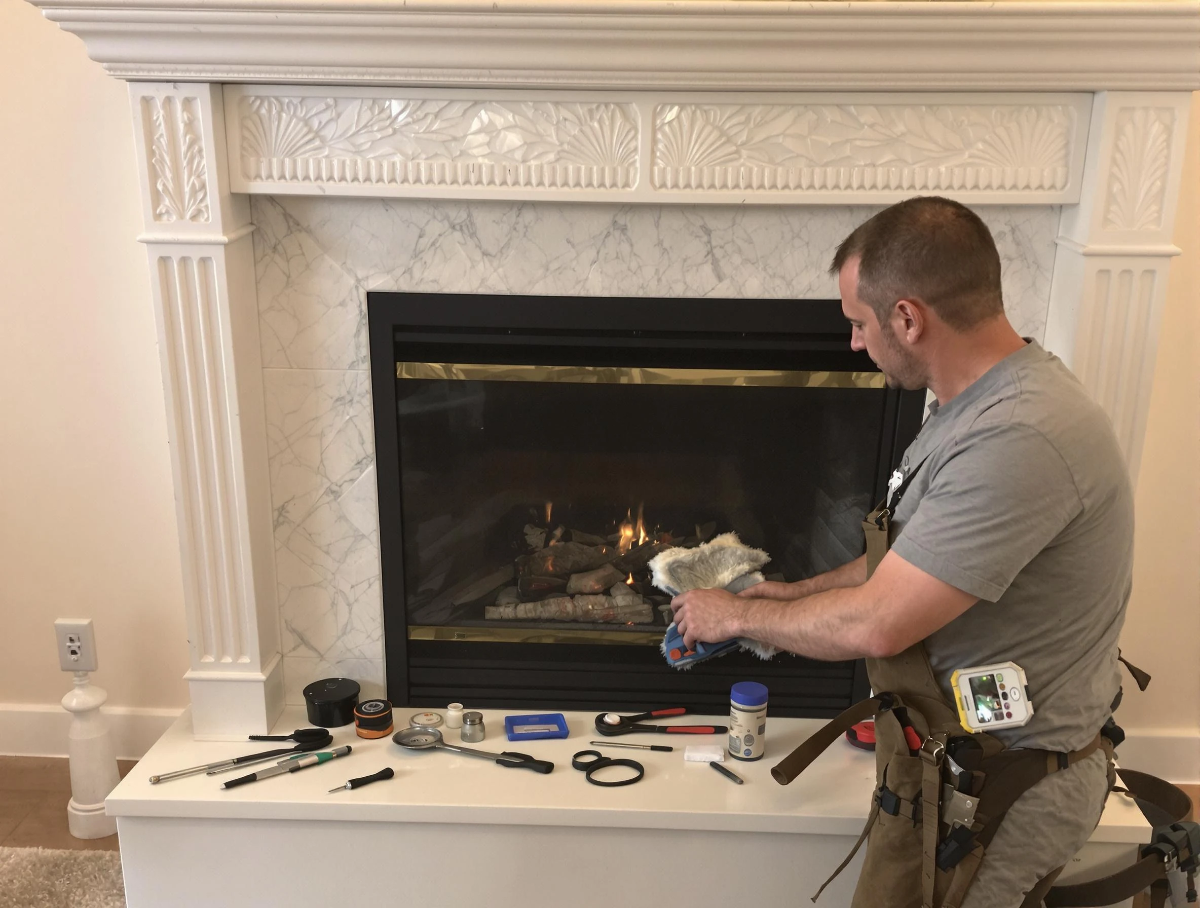 Rockwood Chimney Sweep performing fireplace maintenance in Rockwood, VA
